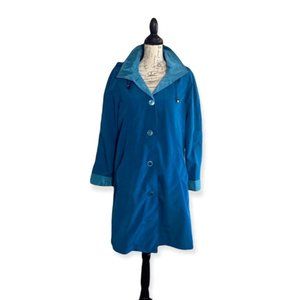 Appleseed’s Double Layered Coat Jacket Long Womens Size Small Blue